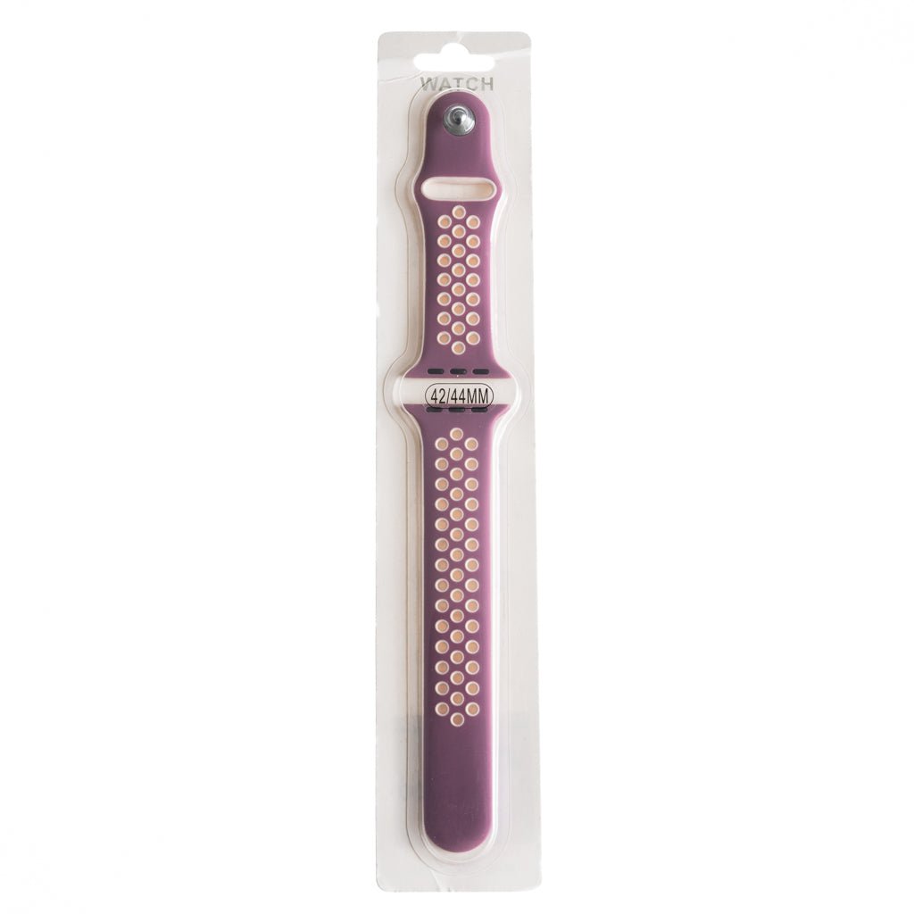 Accesorio el rey pulsera tipo nike apple watch 42 / 44 / 45 mm color morado / rosado - TOP MOVIL