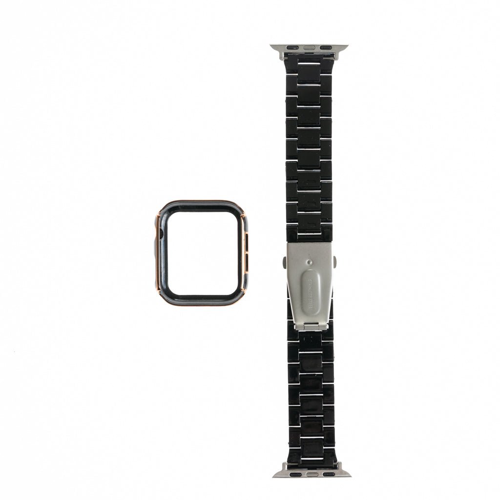 Accesorio generico pulsera con bumper de diamantes apple watch 38 mm color negro - TOP MOVIL