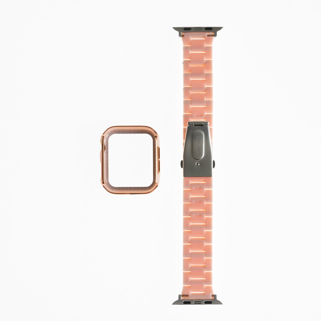 Accesorio generico pulsera con bumper de diamantes apple watch 40 mm color rosado - TOP MOVIL