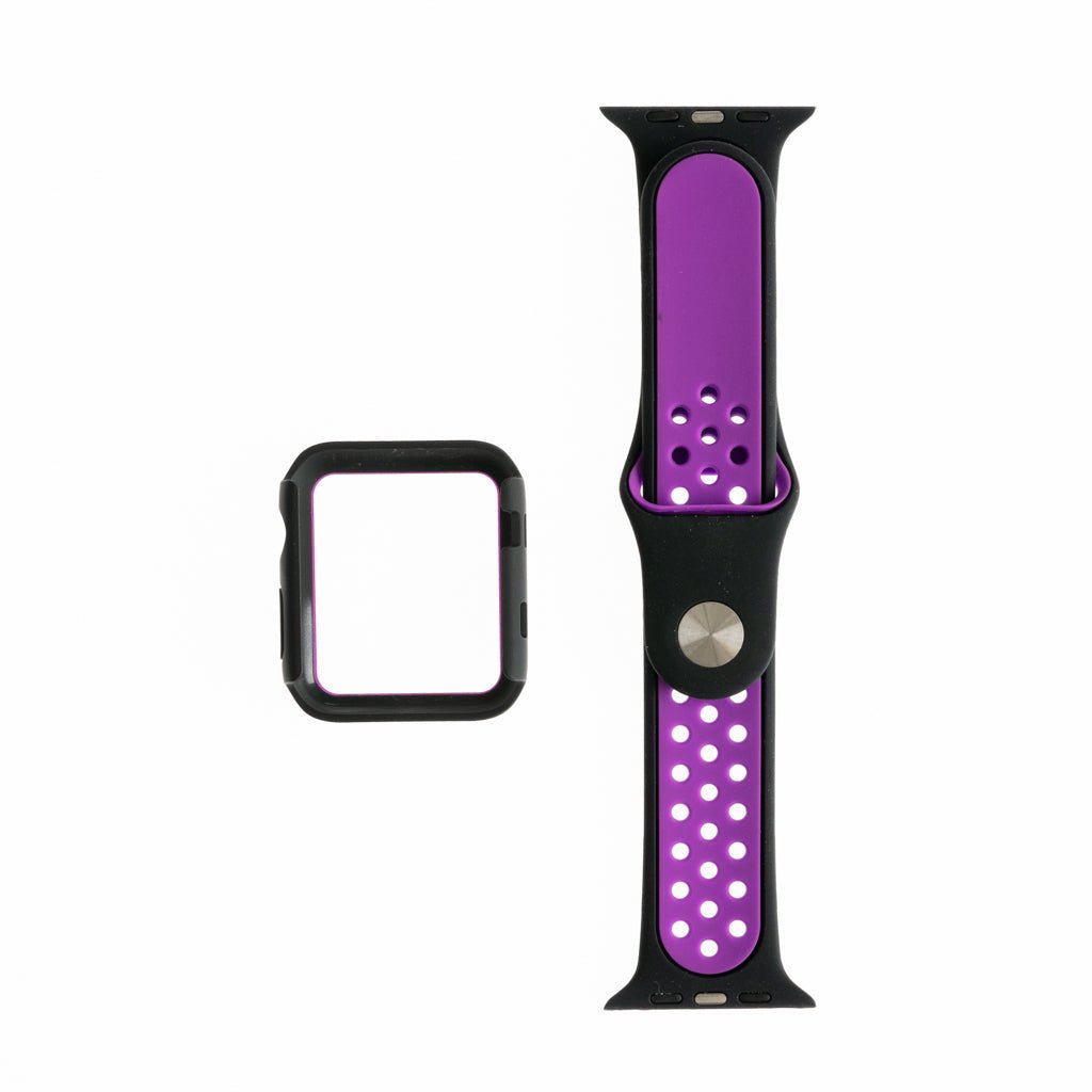 Accesorio generico pulsera nike con bumper apple watch 42 mm color negro / morado - TOP MOVIL