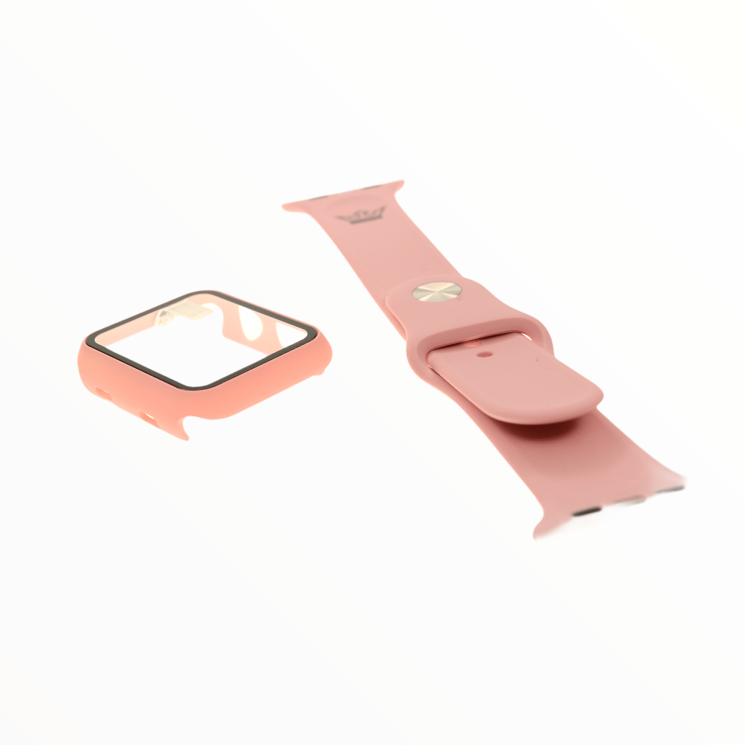 Accesorios el rey pulsera + bumper con protector de pantalla para apple watch 44 mm color rosado - TOP MOVIL