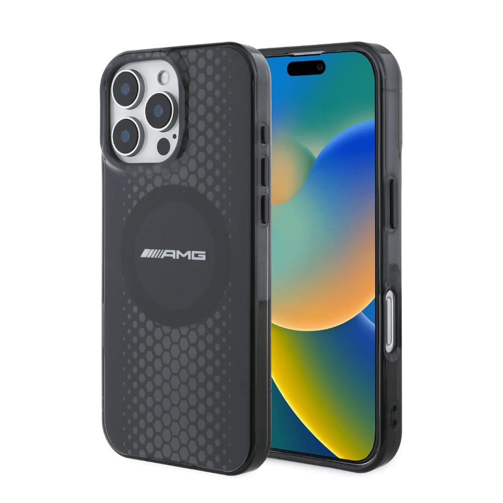 Amg hc magsafe double layer transparent graphics black iphone 16 pro - TOP MOVIL