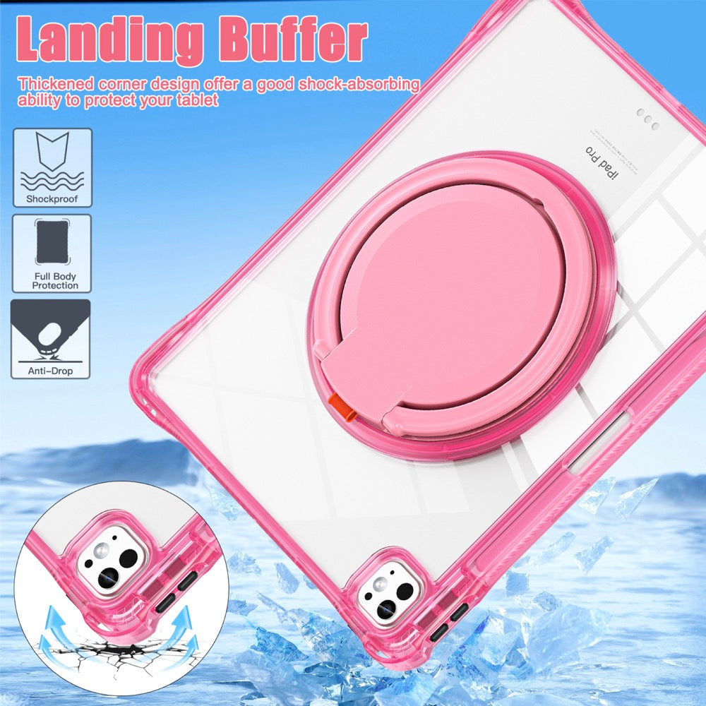 Estuche transparent b series modelo ipad pro 13 2024 color fucsia con strap