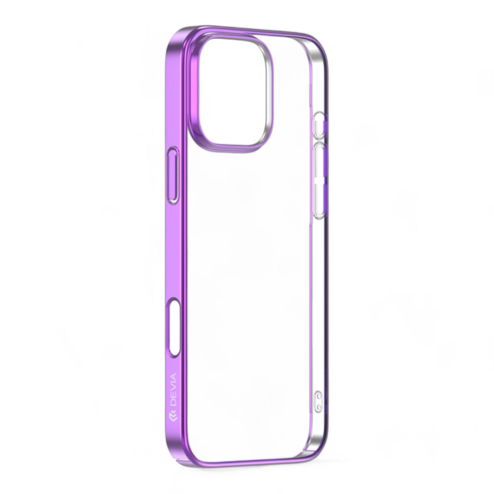 Estuche devia skin iphone 16 pro max glimmer series case(pc) color rosado