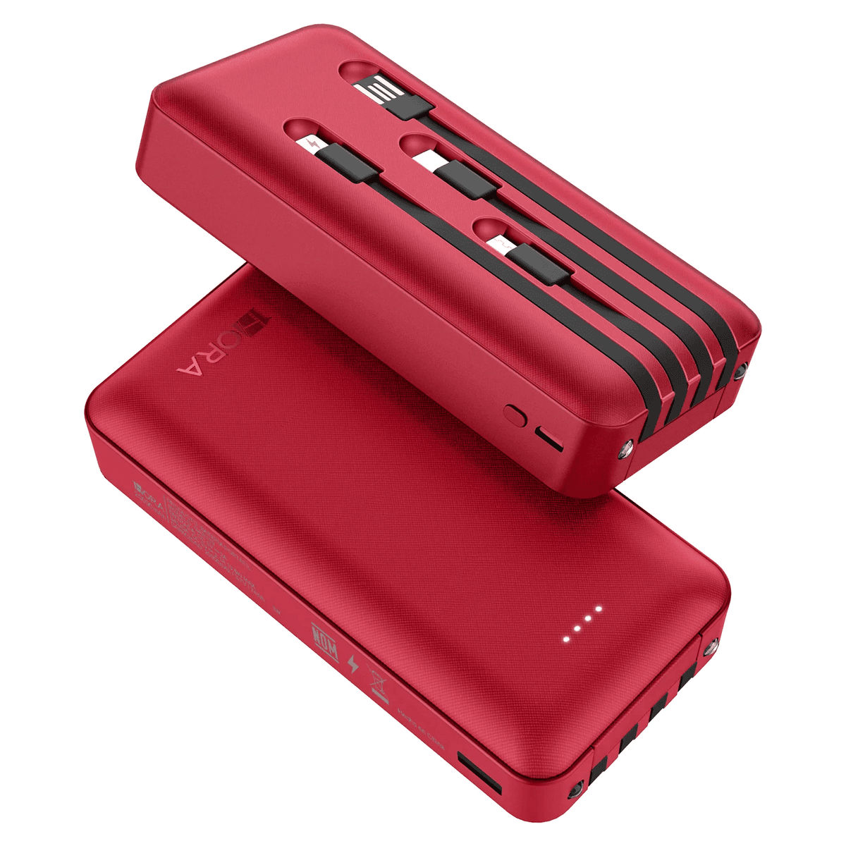 Bateria 1hora carga rapida con cables 20000mah rojo gar159 - TOP MOVIL