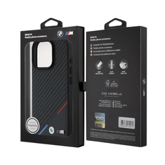 BMW hc m magsafe pu carbon tricolor line black iphone 16 pro max - TOP MOVIL
