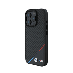 BMW hc m magsafe pu carbon tricolor line black iphone 16 pro max - TOP MOVIL