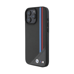 BMW hc m magsafe pu meshed tricolor stripes antracite iphone 16 pro max - TOP MOVIL