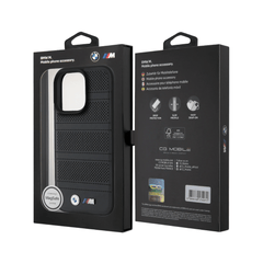BMW hc m magsafe pu perforated and stitched lines black iphone 16 pro max - TOP MOVIL