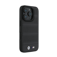BMW hc m magsafe pu perforated and stitched lines black iphone 16 pro max - TOP MOVIL