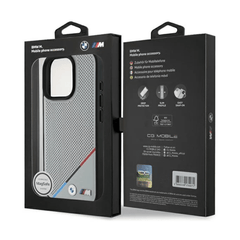 BMW hc m magsafe pu perforated tricolor line grey iphone 16 pro - TOP MOVIL