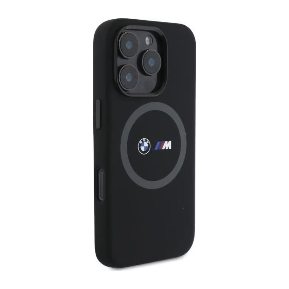 BMW hc m magsafe silicone printed ring black iphone 16 pro - TOP MOVIL