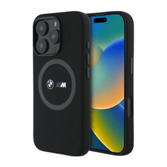 BMW hc m magsafe silicone printed ring black iphone 16 pro max - TOP MOVIL