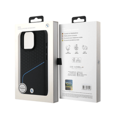 BMW hc sign magsafe leather textured and line black iphone 16 pro max - TOP MOVIL