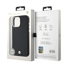BMW hc sign magsafe pu full wrapped metal black iphone 16 pro max - TOP MOVIL