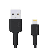 Cable aukey adaptador de 2mts brained nylon usb a a lightning color negro - TOP MOVIL