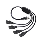 Cable Generico Pared Extension 4 Conectores Color Negro - TOP MOVIL