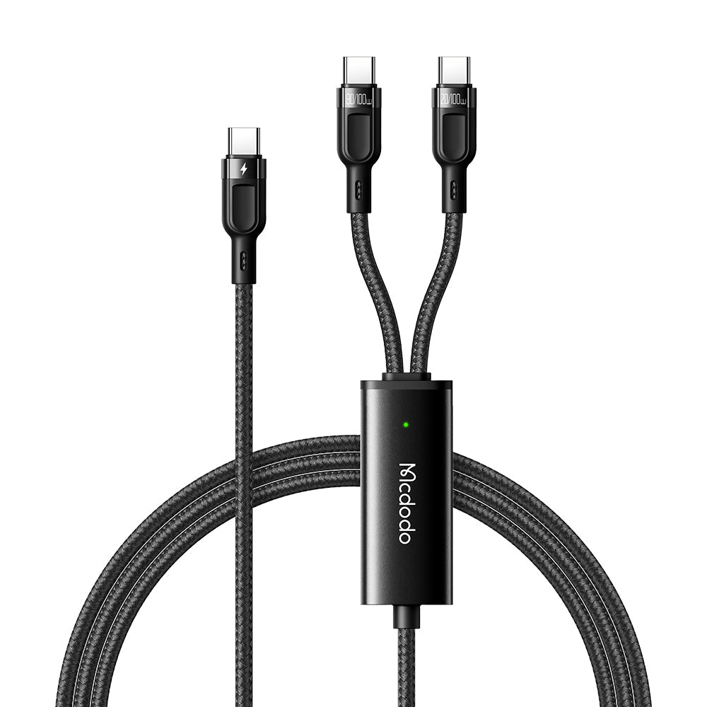 Cable Mcdodo Adaptador Tipo C A Dual Tipo C 1.2M Negro - TOP MOVIL