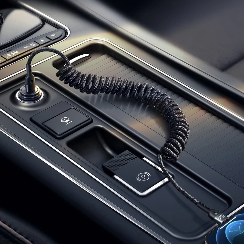 Cable mcdodo lightning ca - 1960 36w pd type c to lightning car spring colocho cable color negro - TOP MOVIL