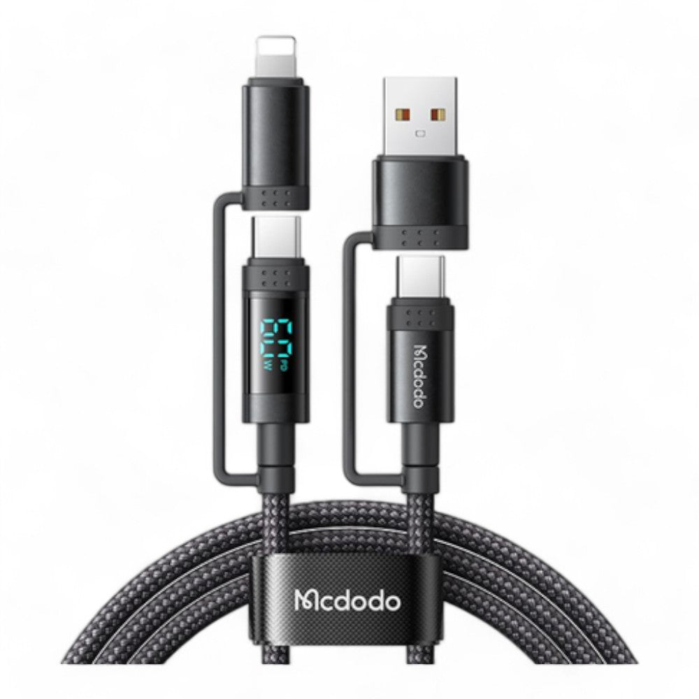 Cable mcdodo usb ca - 1990 mcdodo 4 en 1 charging cable + led watt display color negro - TOP MOVIL