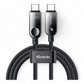 Cable mcdodo usb ca - 478 usb - c 60w pd charging nylon braided 480mbps 1.2m cable digital display battery level color negro - TOP MOVIL