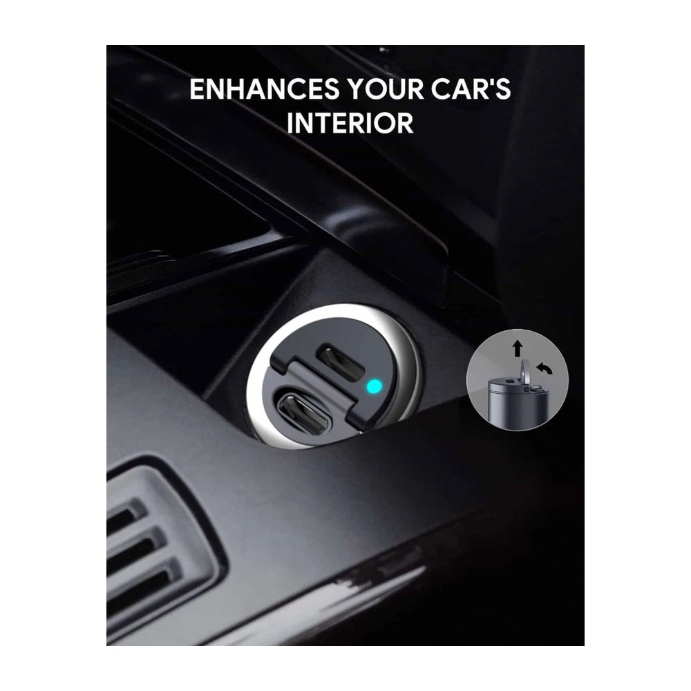 Cargador aukey carro 30 w ultra small 2 port tipo c para color negro - TOP MOVIL