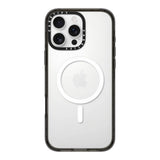 Casetify impact con magsafe iphone 15 plus color transparente con marco negro - TOP MOVIL