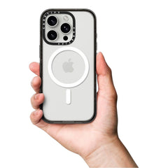 Casetify impact con magsafe iphone 15 plus color transparente con marco negro - TOP MOVIL