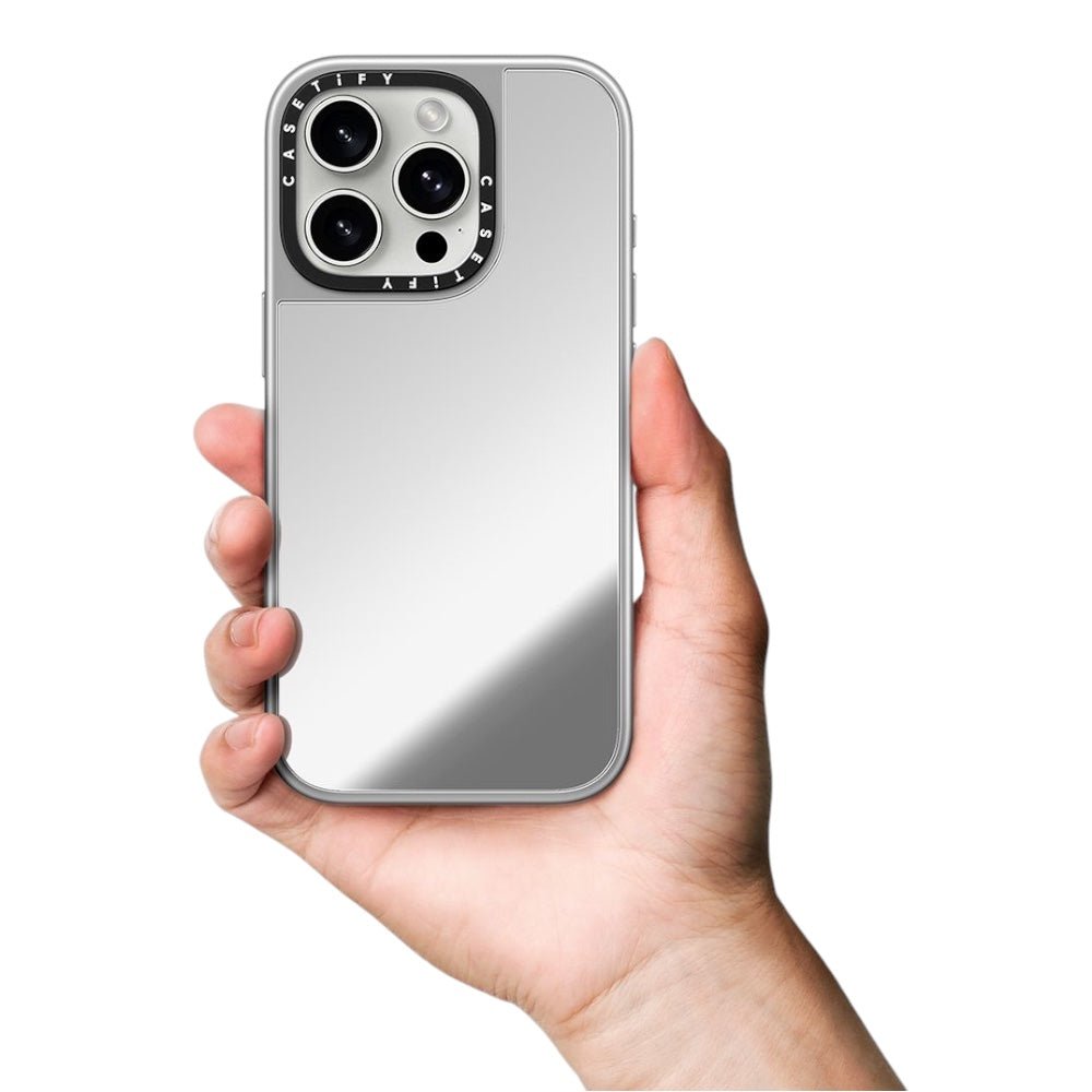 Casetify mirror marco blanco iphone 13 color gris - TOP MOVIL