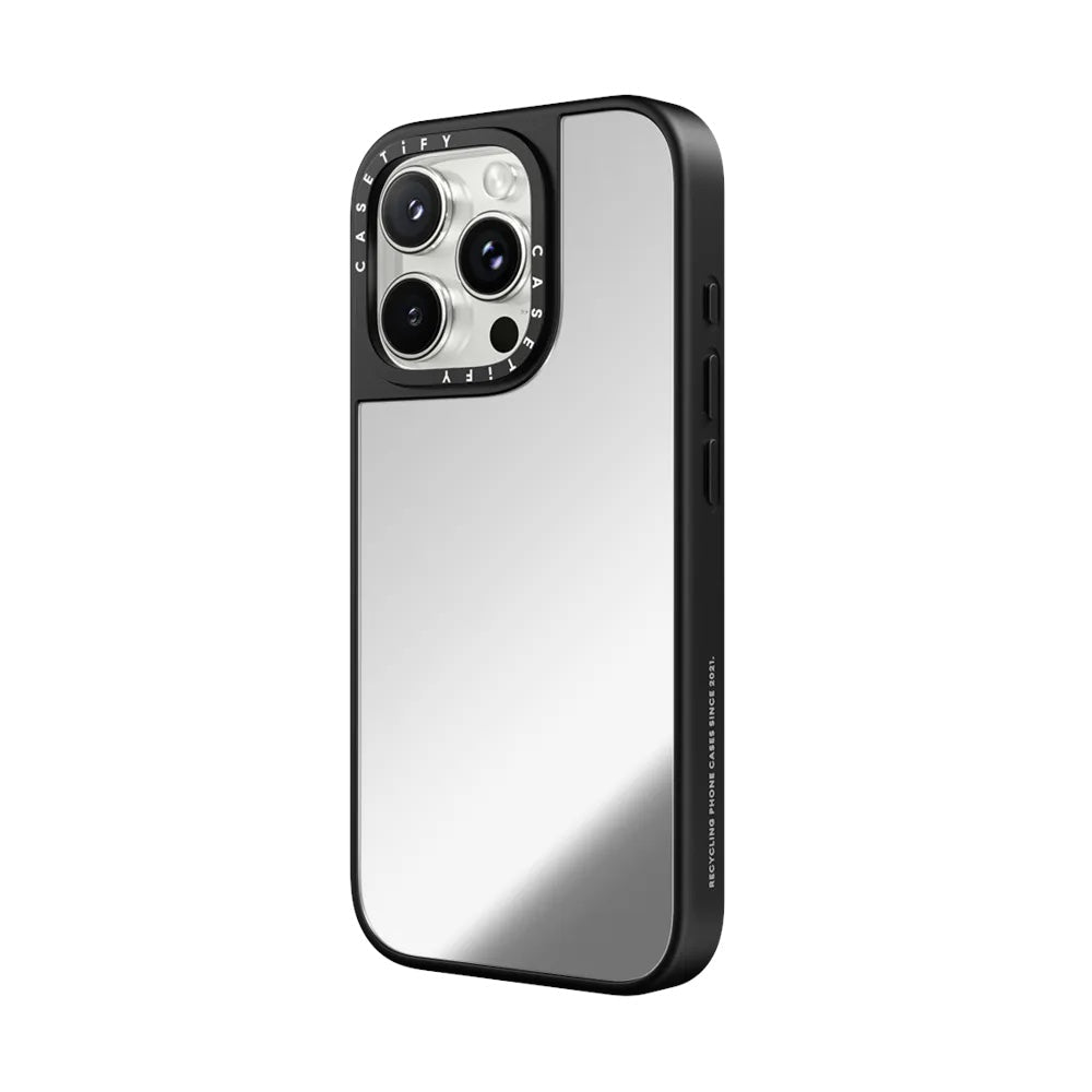 Casetify mirror marco negro iphone 15 pro max color gris - TOP MOVIL