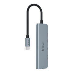Devia EC702 Leopard Series C to USB*2+C+PD 100W+HDMI(4K)) 5 In 1 HUB color deep gray - TOP MOVIL