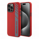 Estuche amg silicone magsafe case vertical logo pattern iphone 15 pro max color rojo - TOP MOVIL