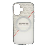 Estuche amg skin iphone 16 amg hc magsafe double layer transp rhombs white/red color blanco - TOP MOVIL