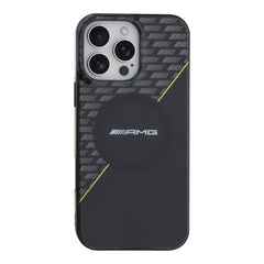 Estuche amg skin iphone 16 pro max amg hc magsafe double layer transparent rhombs black/yellow color negro - TOP MOVIL