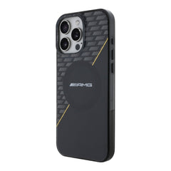 Estuche amg skin iphone 16 pro max amg hc magsafe double layer transparent rhombs black/yellow color negro - TOP MOVIL