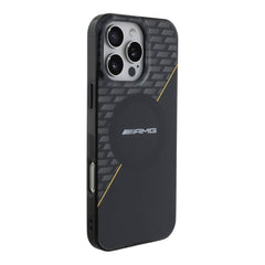 Estuche amg skin iphone 16 pro max amg hc magsafe double layer transparent rhombs black/yellow color negro - TOP MOVIL