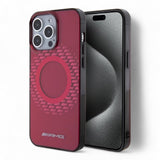Estuche amg transparent magsafe case rhombuses iphone 15 pro max color rojo - TOP MOVIL
