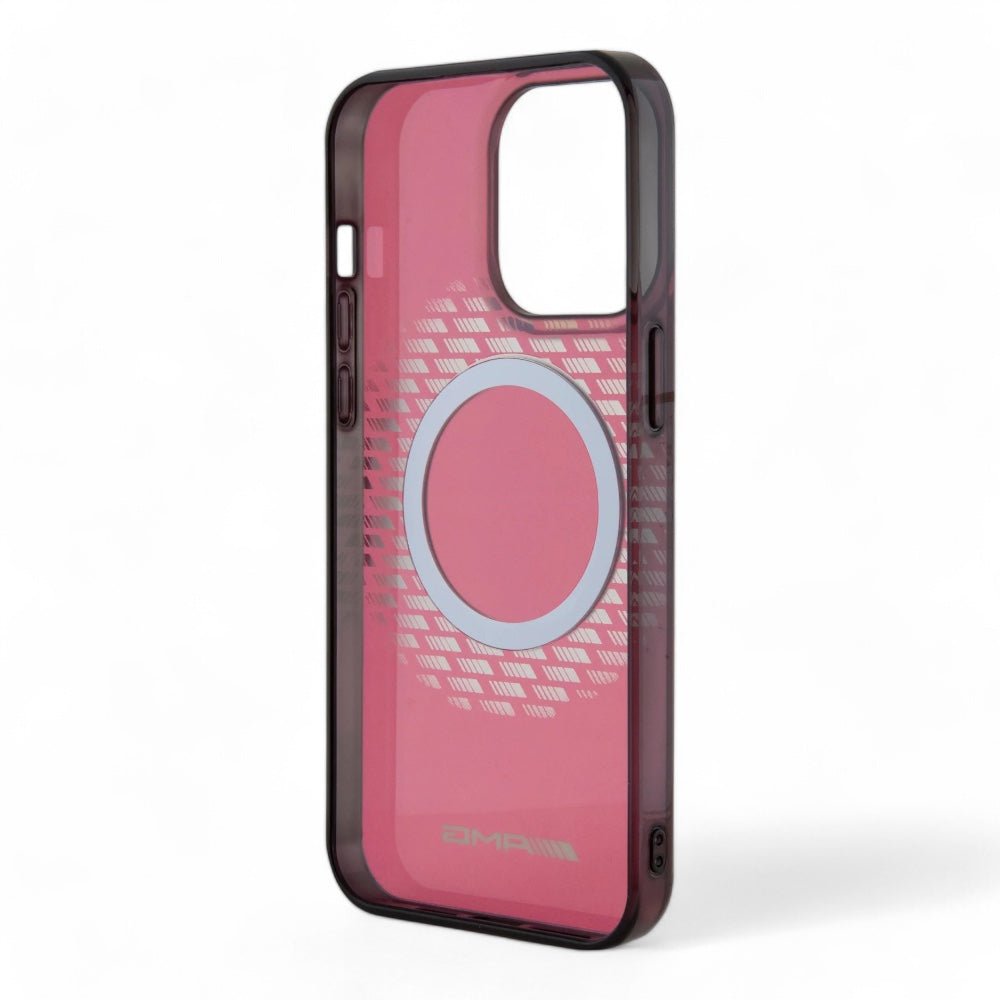 Estuche amg transparent magsafe case rhombuses iphone 15 pro max color rojo - TOP MOVIL