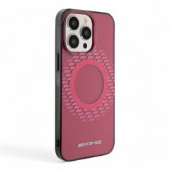 Estuche amg transparent magsafe case rhombuses iphone 15 pro max color rojo - TOP MOVIL
