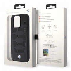 Estuche bmw sign hc magsafe leather seats pattern iphone 15 pro max color negro - TOP MOVIL