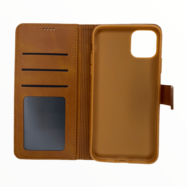 Estuche carteras lc imeeke folio libreta con porta tarjeta apple iphone 11 pro color cafe - TOP MOVIL