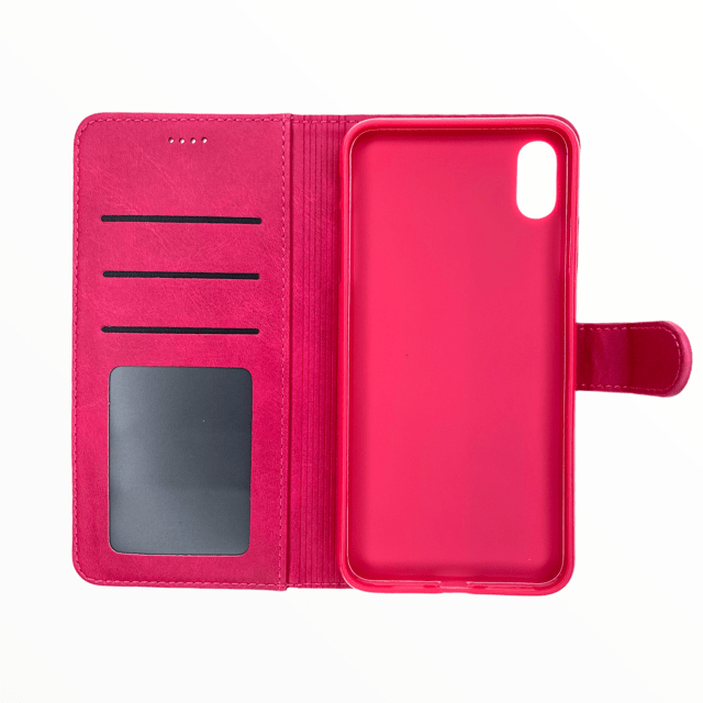 Estuche carteras lc imeeke folio libreta con porta tarjeta apple iphone xs max color rosado - TOP MOVIL
