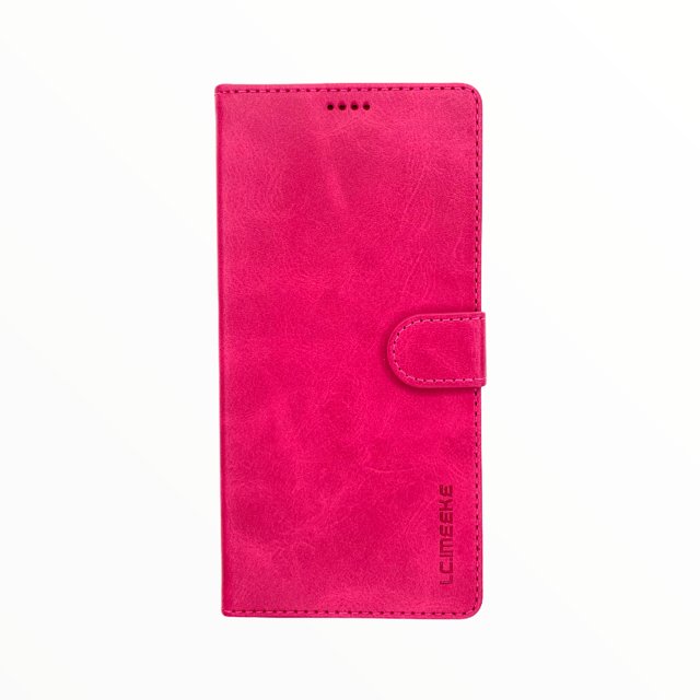 estuche carteras lc imeeke folio libreta con porta tarjeta samsung a01 color rosado - TOP MOVIL