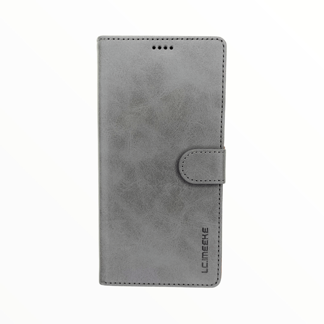 Estuche carteras lc imeeke folio libreta con porta tarjeta samsung a21 color gris - TOP MOVIL