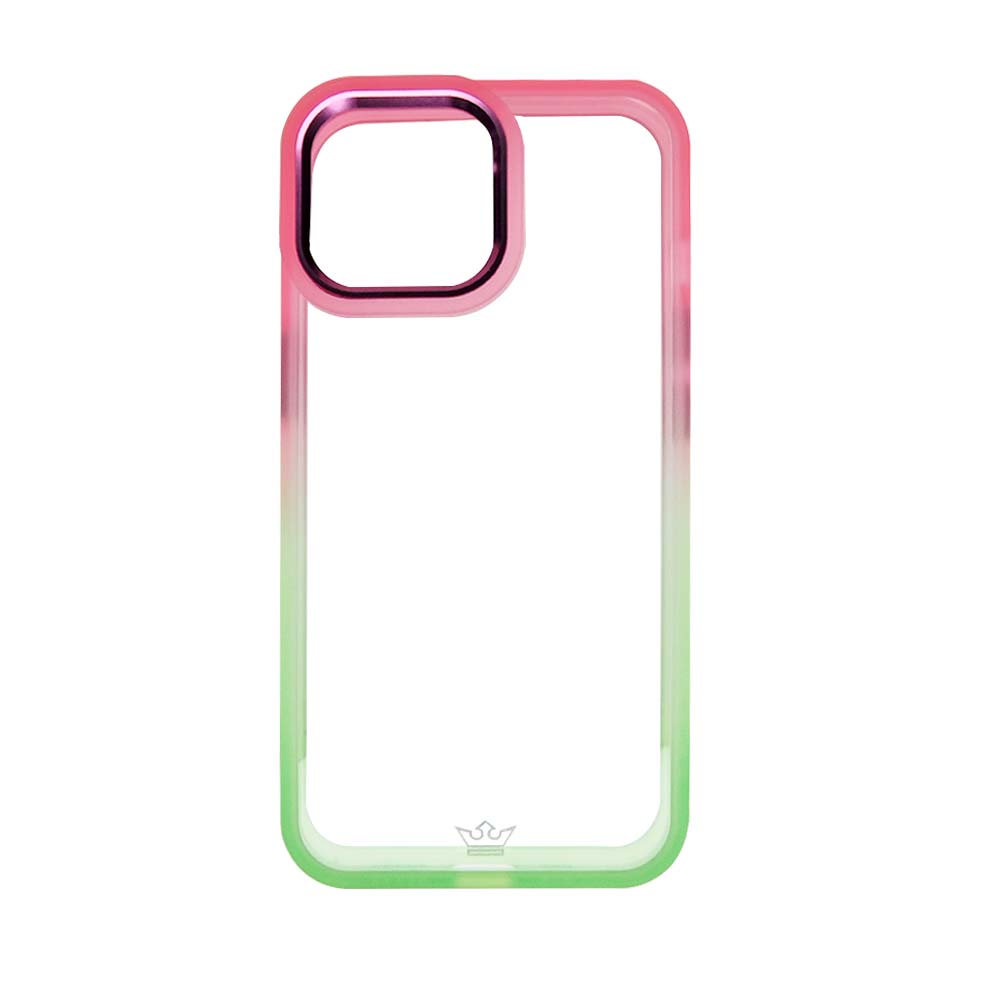 Estuche clasico el rey degrade apple iphone 12 , iphone 12 pro color rosado / verde - TOP MOVIL