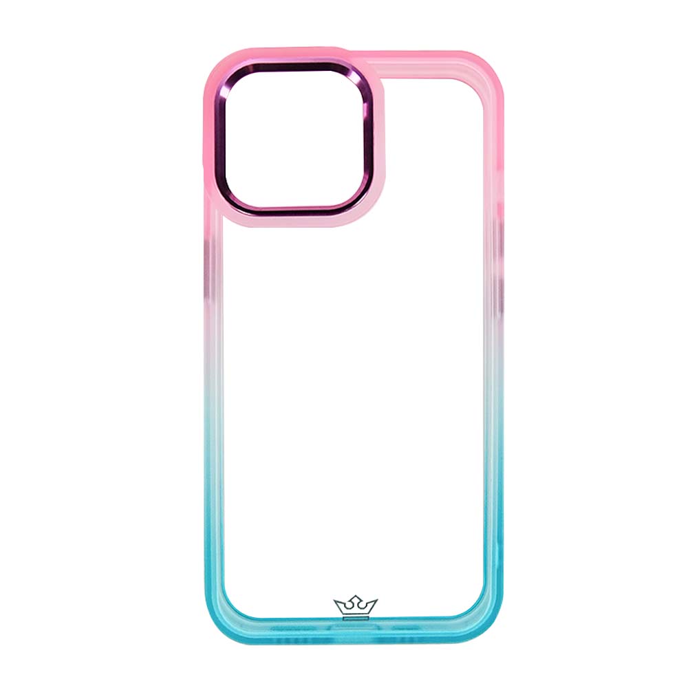 Estuche clasico el rey degrade apple iphone 12 pro max color rosado / turquesa - TOP MOVIL