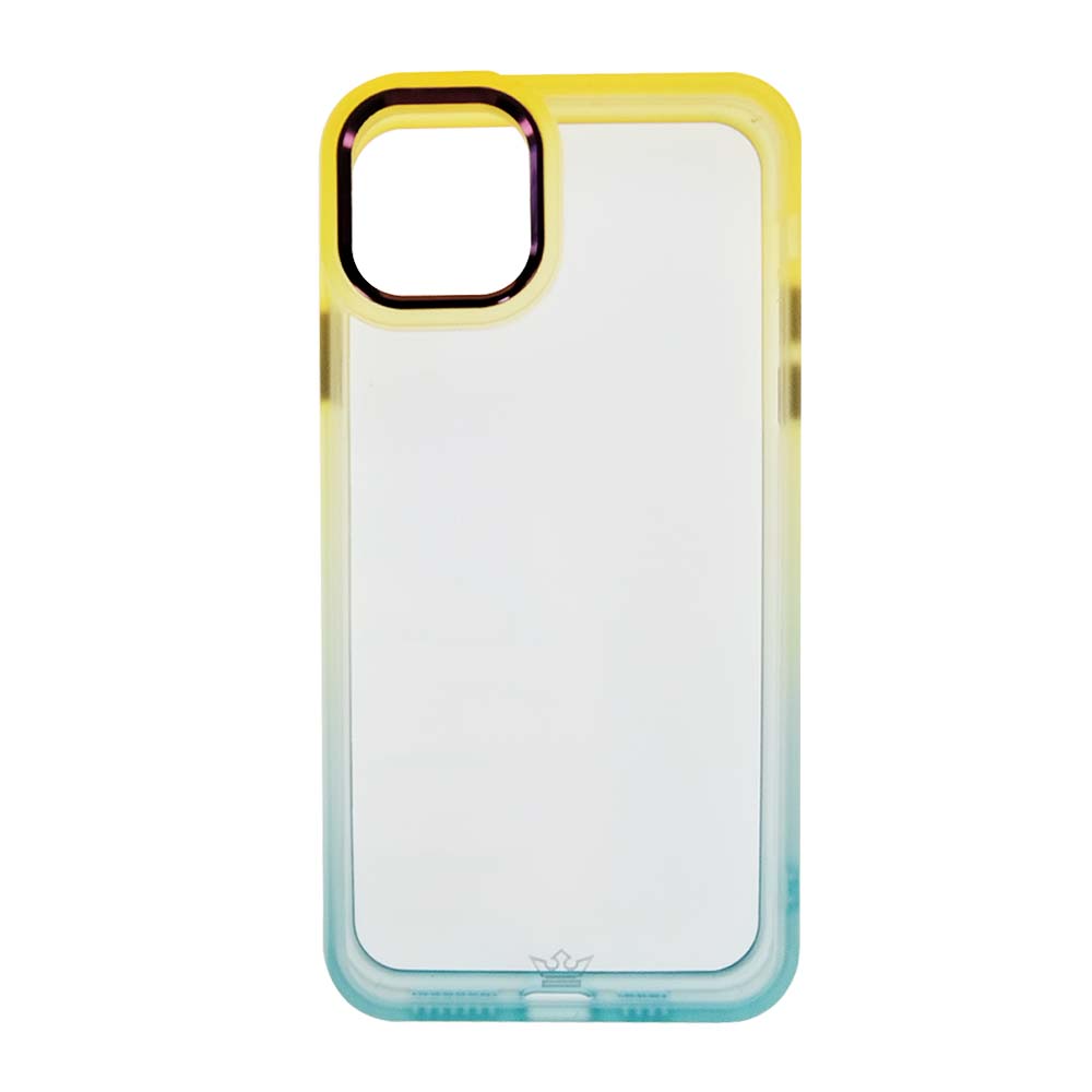 estuche clasico el rey degrade apple iphone 13 color amarillo / turquesa - TOP MOVIL