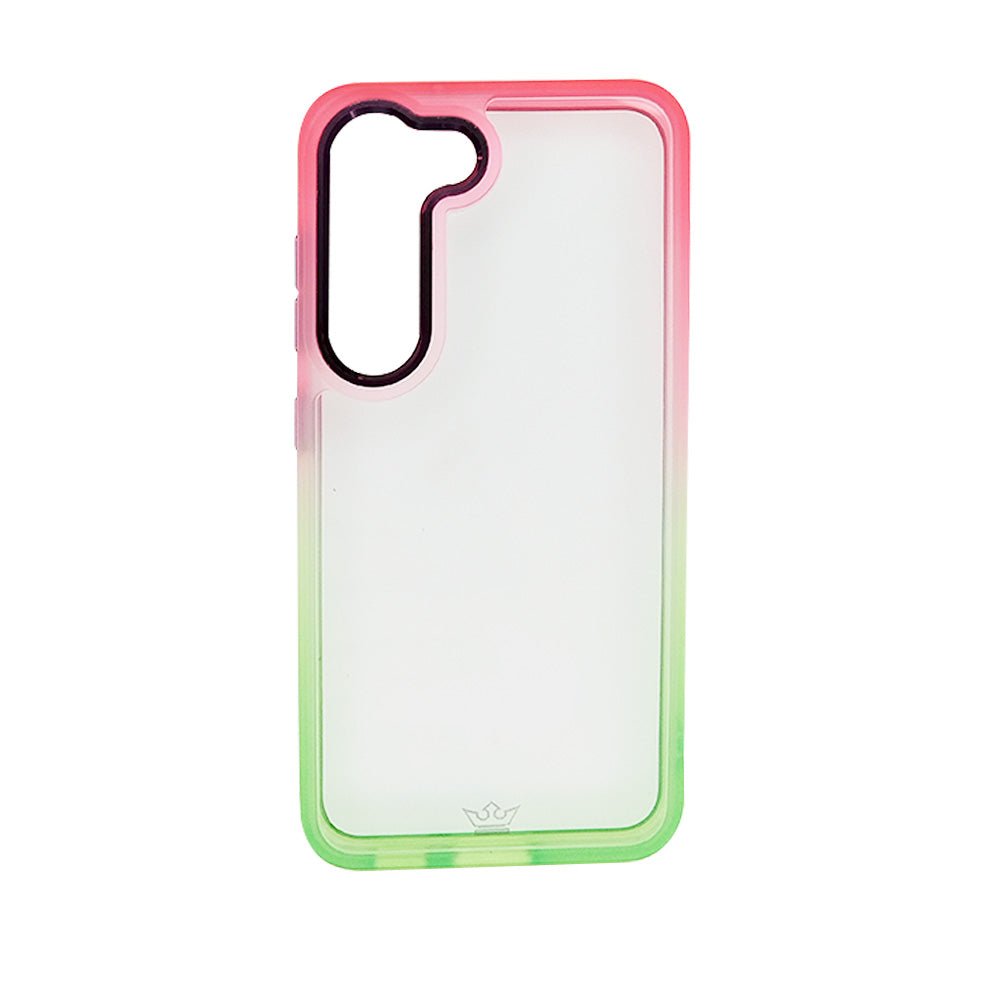 estuche clasico el rey degrade samsung s23 color rosado / verde - TOP MOVIL