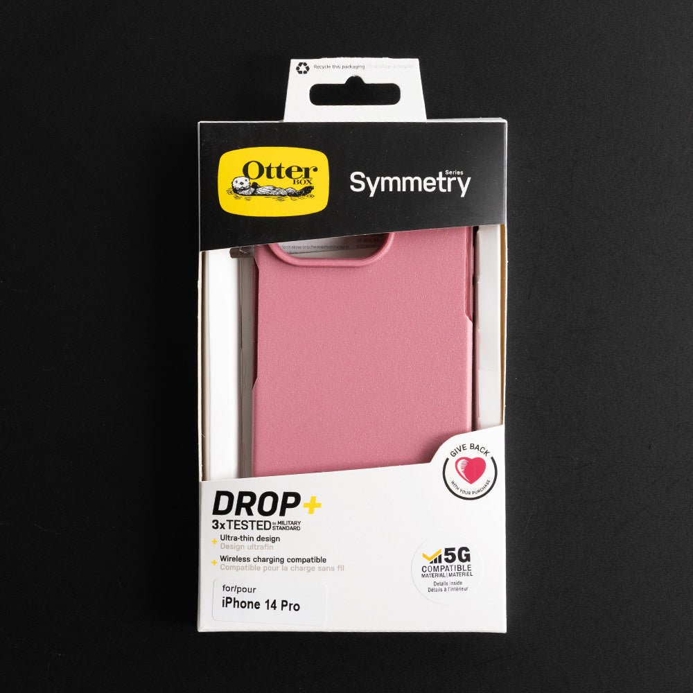 estuche clasico otterbox symmetry apple iphone 14 pro color rosado - TOP MOVIL