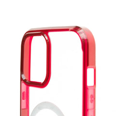 Estuche clasico spigen transparente marco apple iphone 12 pro max color rojo / transparente - TOP MOVIL